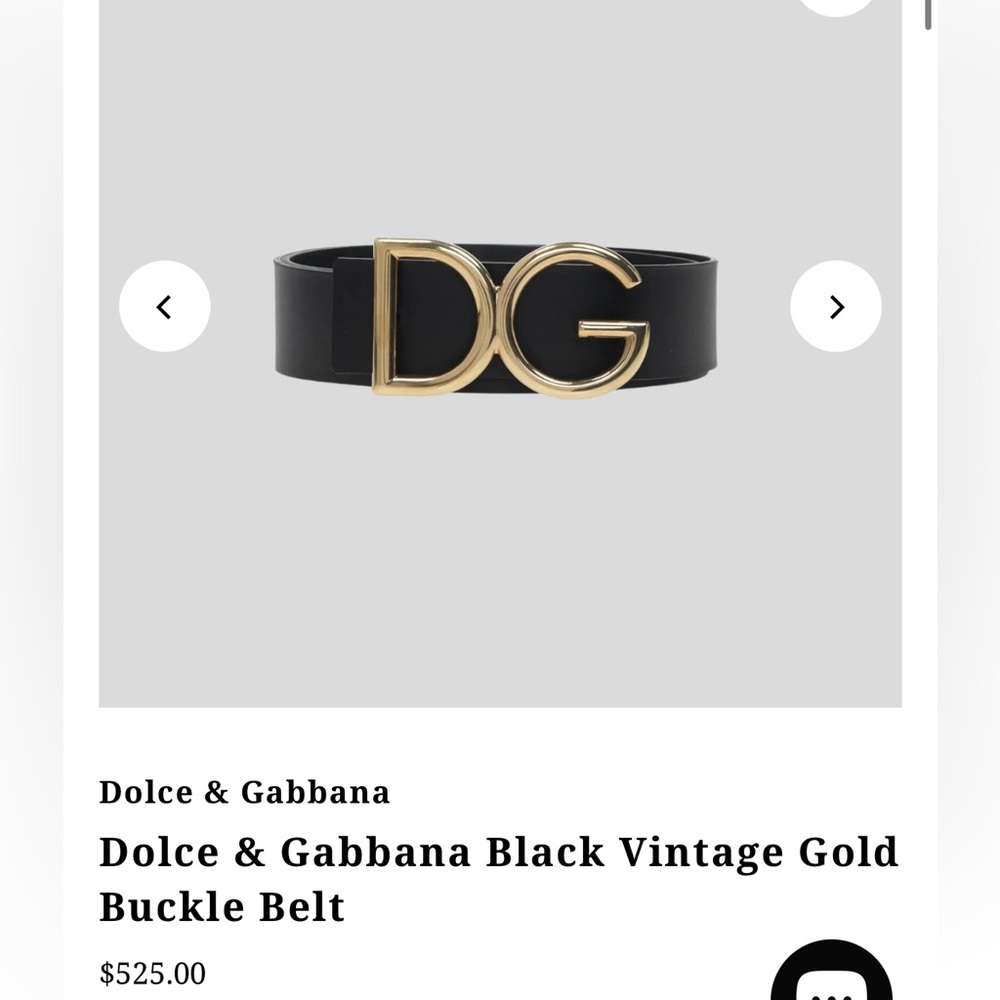 Dolce & Gabbana Black Belt with Gold DG Emblem